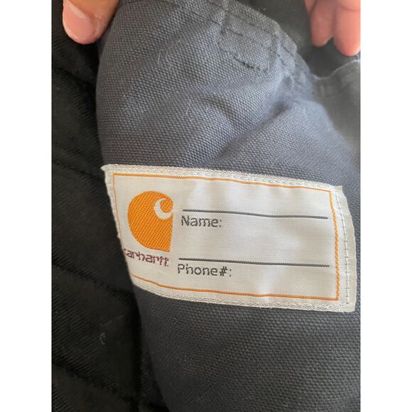 Carhartt Insulated Black Hooded Work Jacket – Size Kids XL (18-20) - Picture 3 of 5